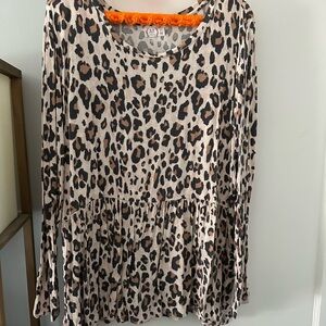 A New Day Brown and Black Long Sleeve Tee